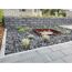 Garten mit Brunnen und Gabionenmauer