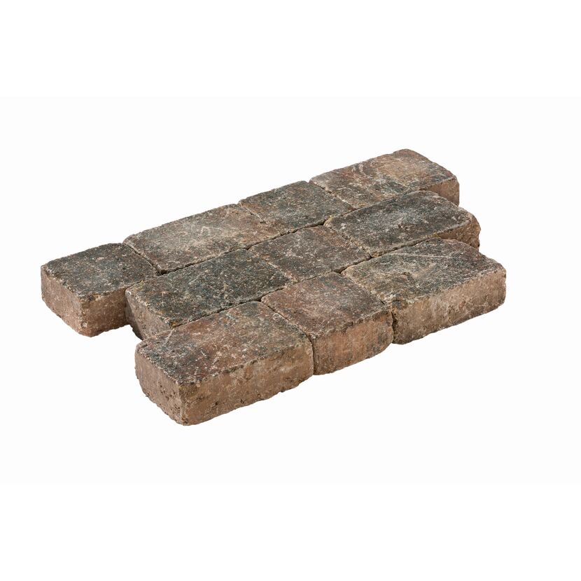 Mauerstein 'T-Place Aged' Beton herbstlaubfarben 14 x 14 x 7 cm