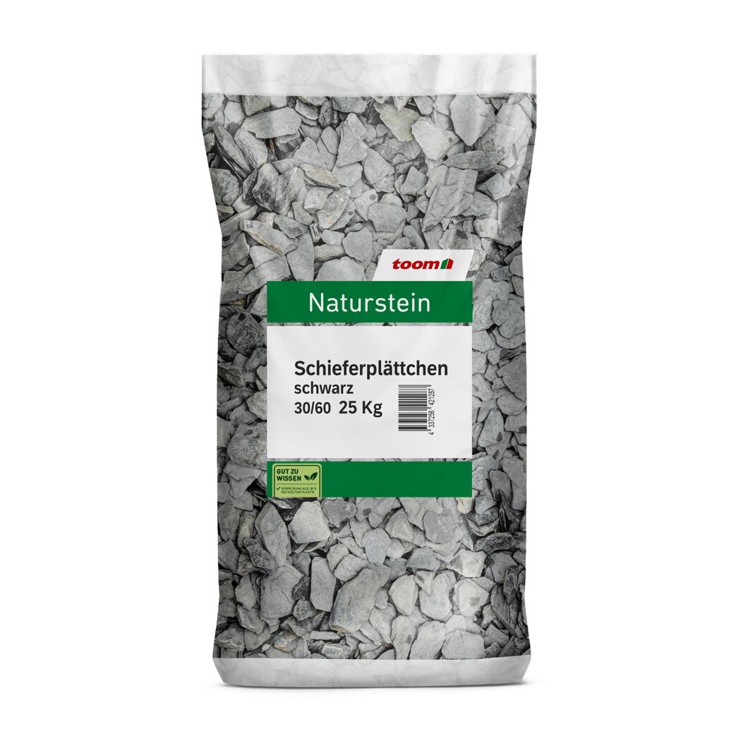 Schieferplättchen schwarz 22-40 mm 25 kg