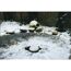 Teich mit Eisfreihalter im Schnee