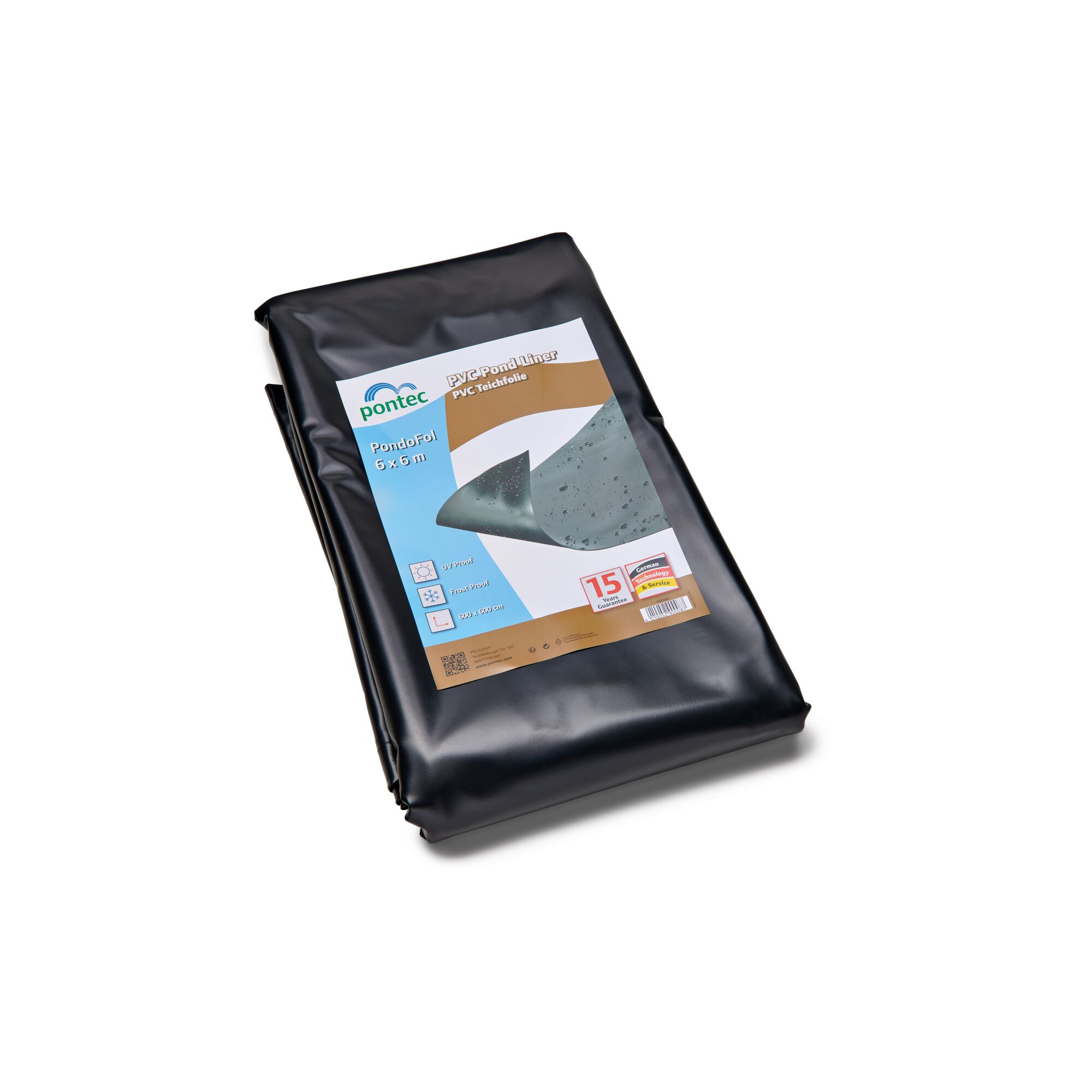 Schwarze Teichfolie von Pontec, 6 x 6 m