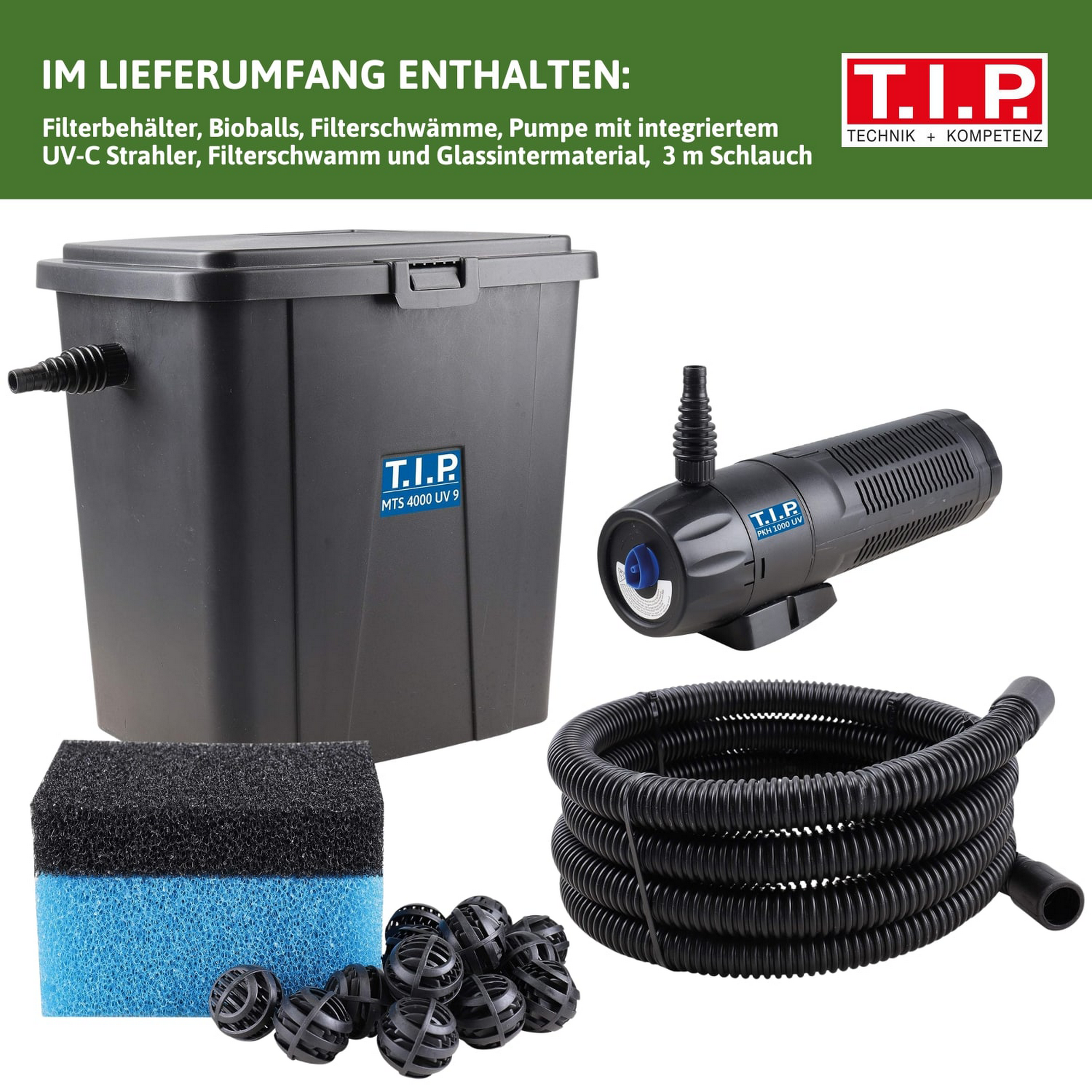 Teichaußenfilter-Set 'MTS 4000 UV 9' 1000 l/h Teichvolumen maximal 4000 l