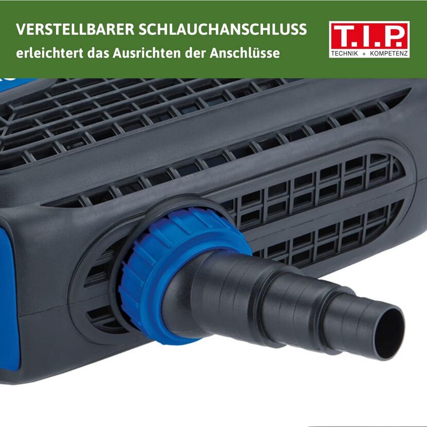 Verstellbarer Schlauchanschluss an Bachlaufpumpe