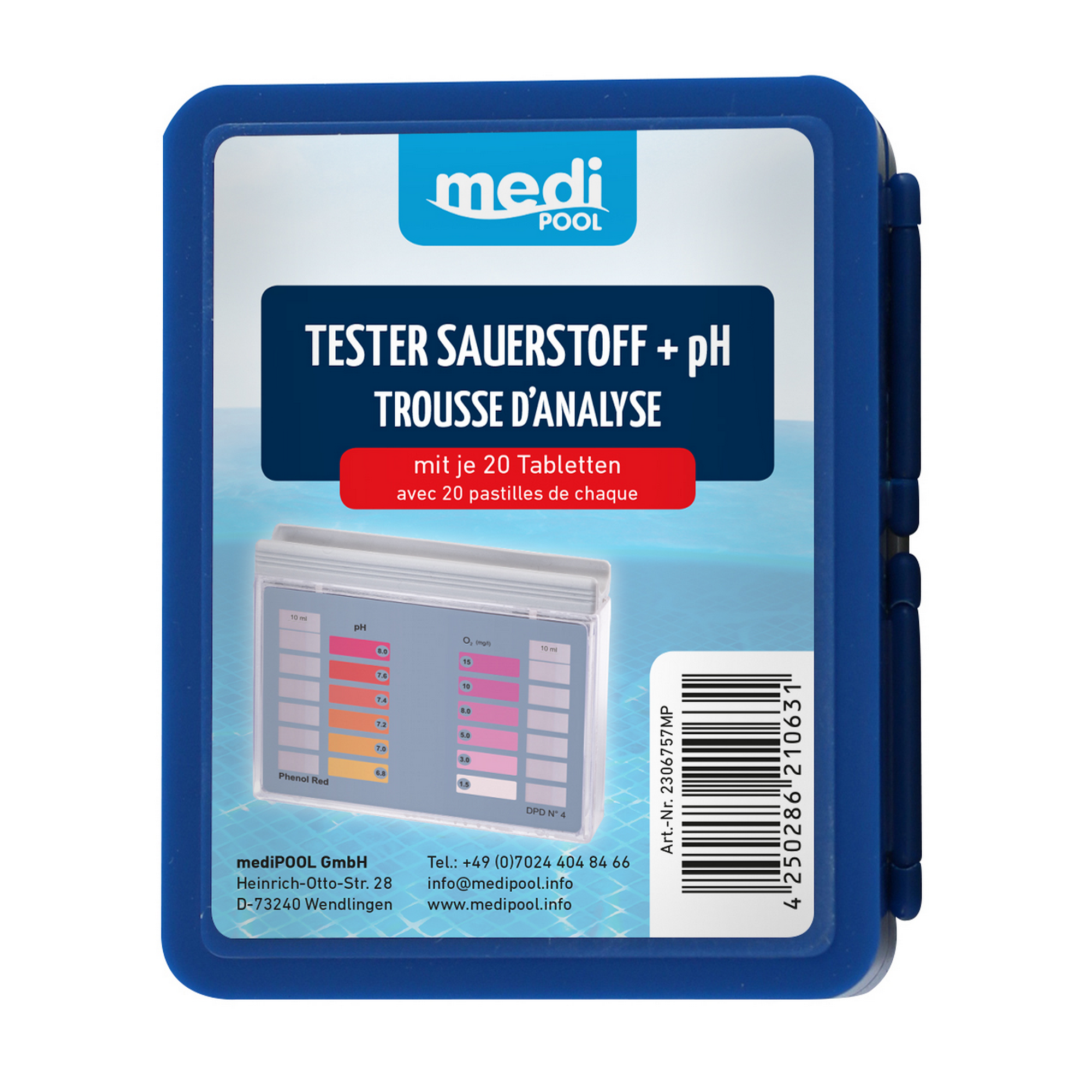 Pool-Tester Sauerstoff/pH-Wert, 2 x 20 Tabletten + product picture