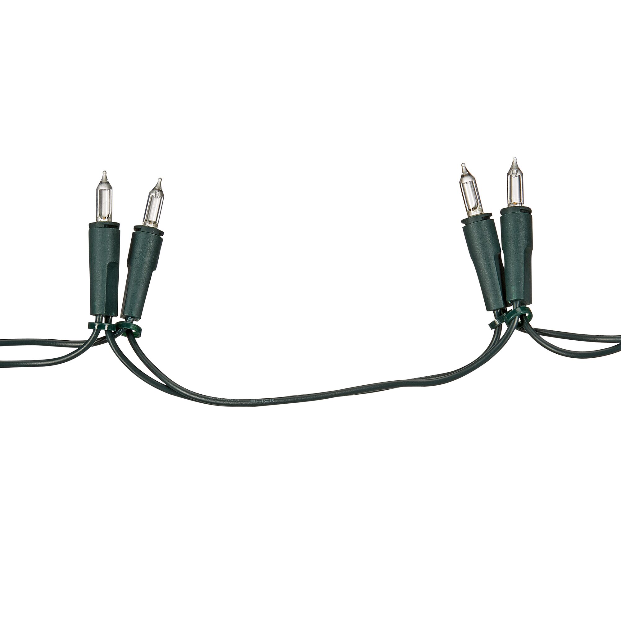 Grüne Lichterkette mit zwei Glühbirnen