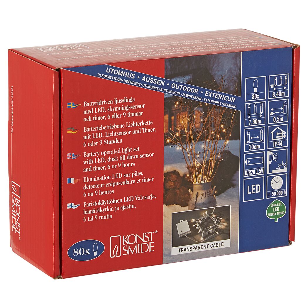 Lichterkette mit 80 LEDs in Verpackung