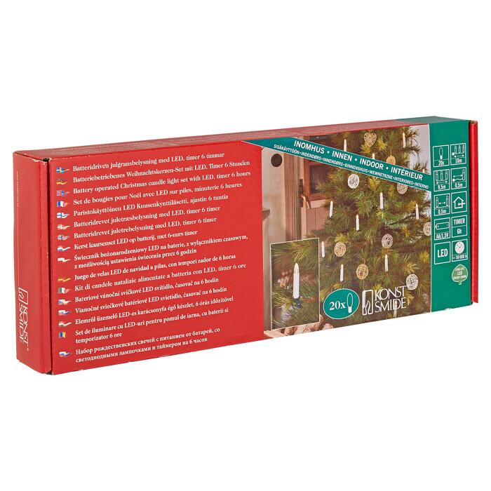 Weihnachtsbeleuchtung LED-Baumbeleuchtung weiß 20 LEDs mit Kabel