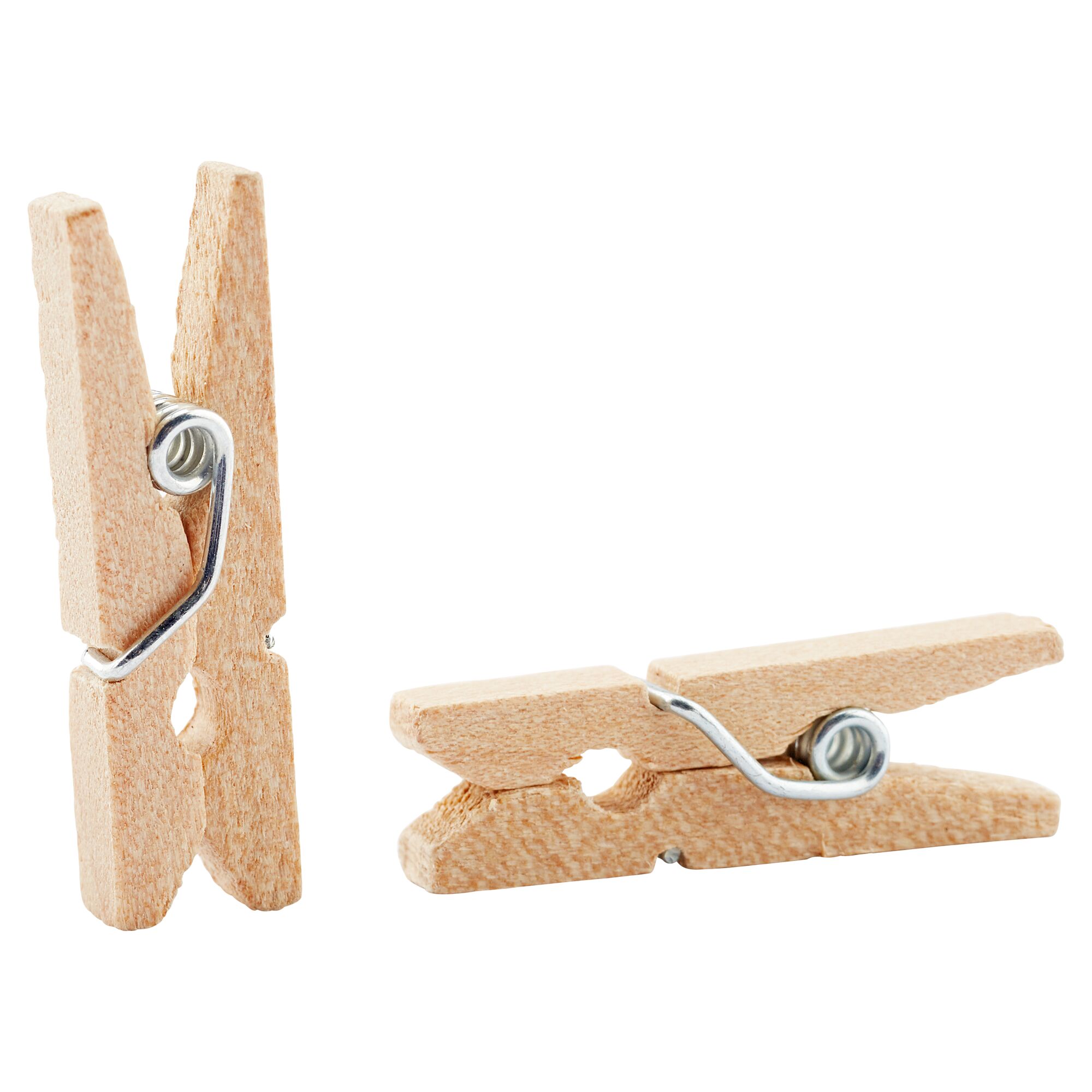Zwei hölzerne Wäscheklammern
