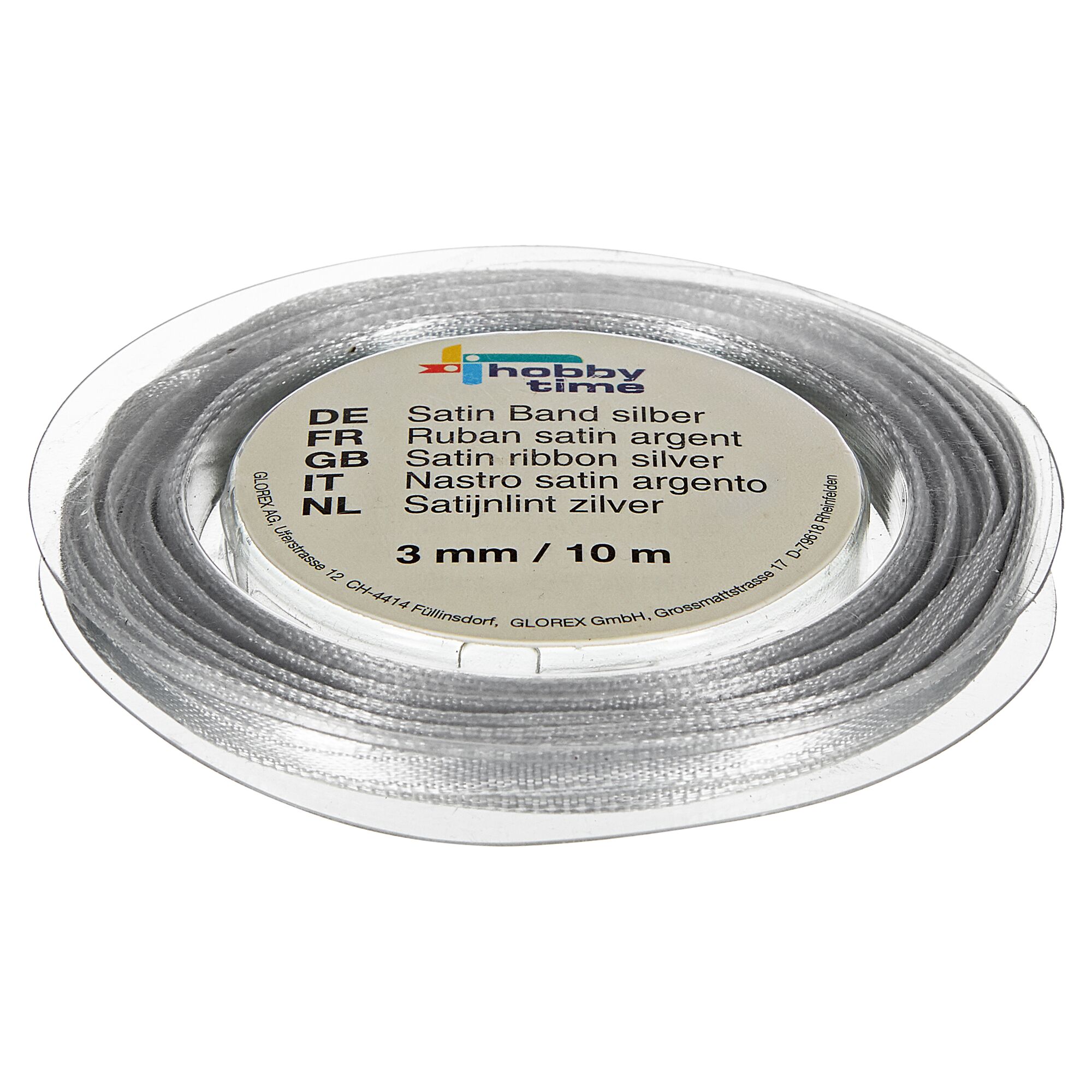Silbernes Satinband auf Spule