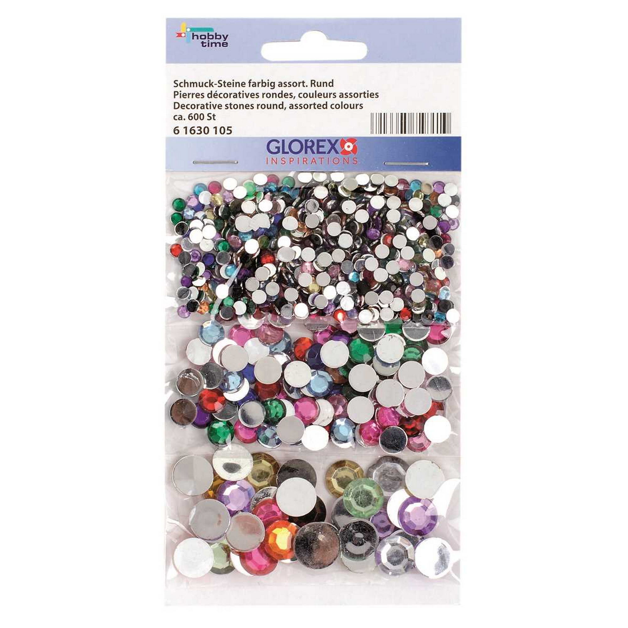 Schmuck-Steine bunt rund 600 Stück + product picture