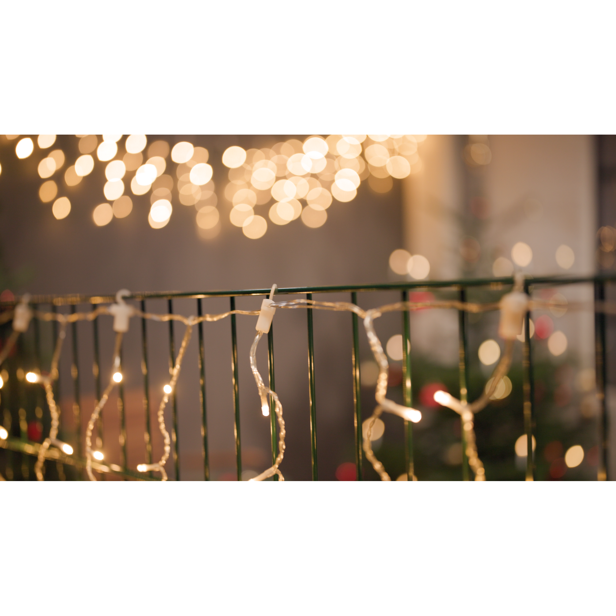 LED-Lichtervorhang 'Eisregen' 400 LEDs warmweiß 80 Stränge 950 cm