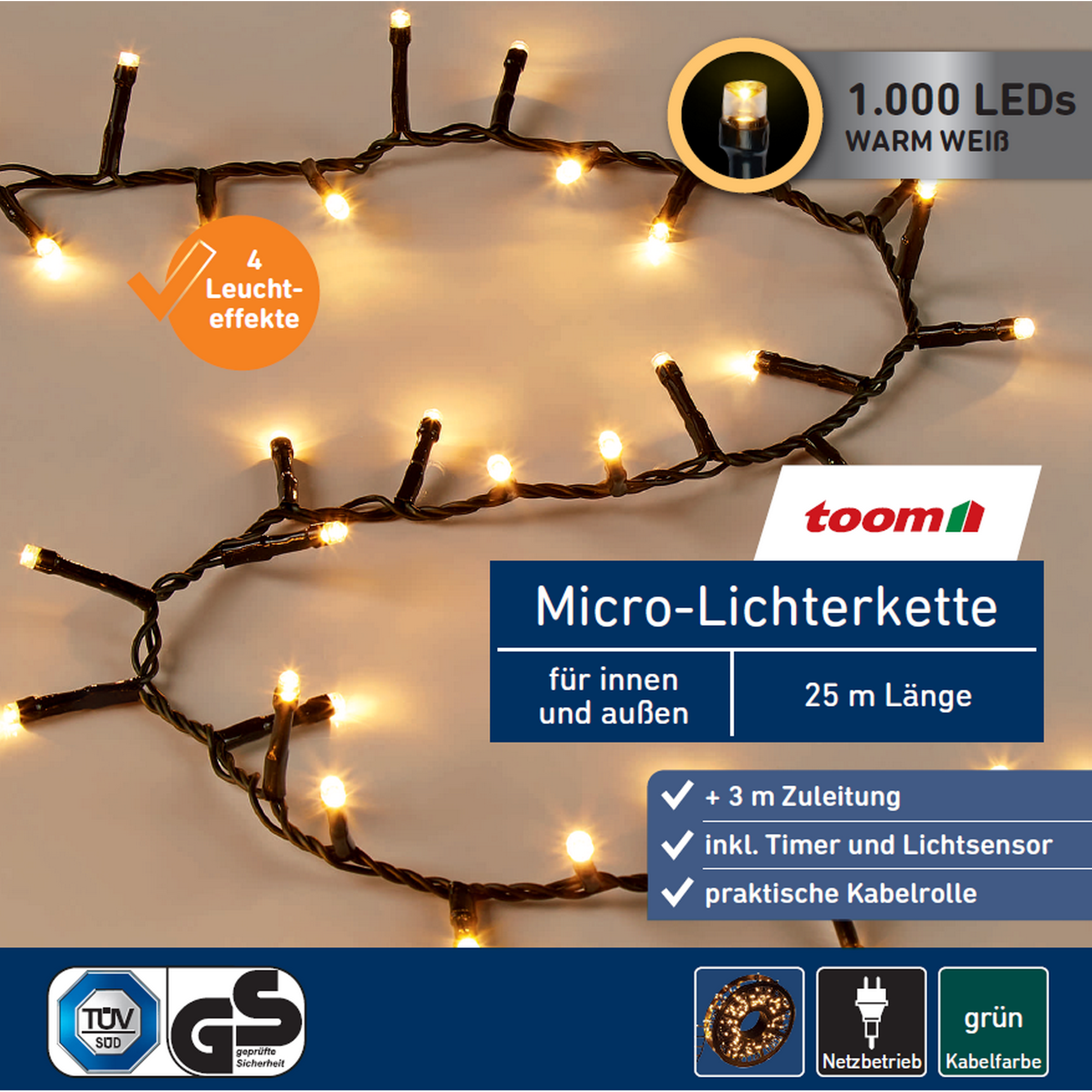 LED-Mini-Lichterkette 1000 LEDs warmweiß 2500 cm + product picture