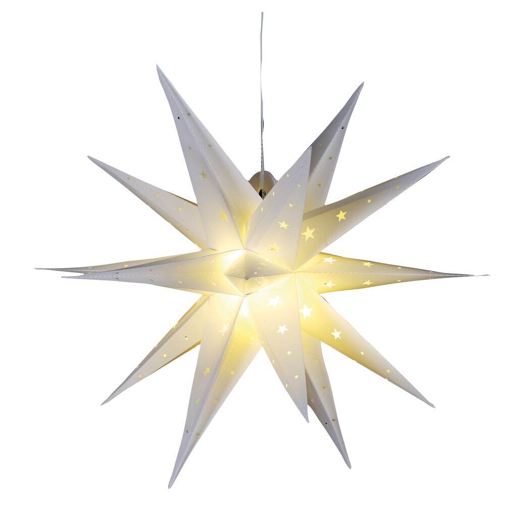 LED-Leuchtstern weiß 6 LEDs warmweiß 55 x 43 x 47 cm