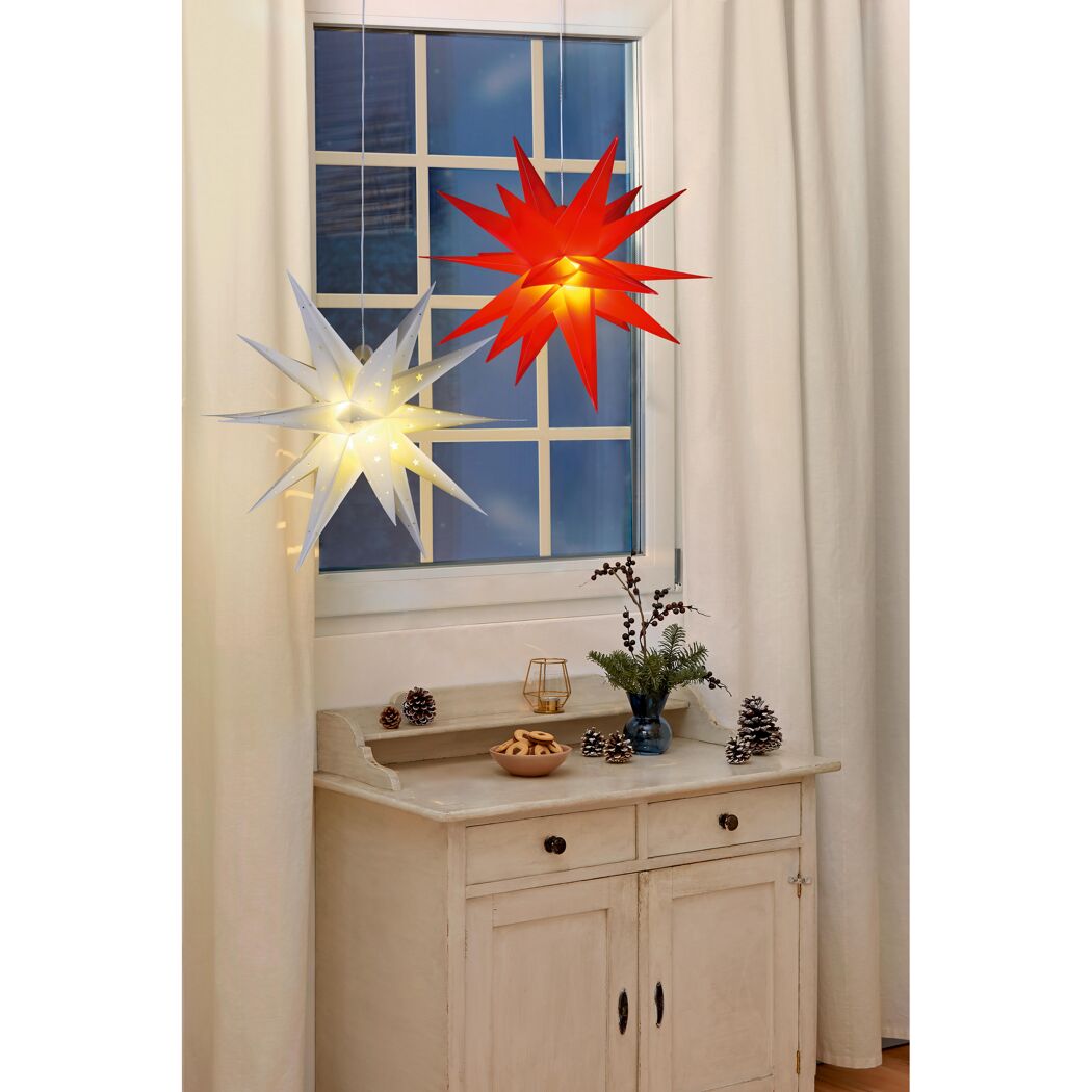 LED-Leuchtstern weiß 6 LEDs warmweiß 55 x 43 x 47 cm