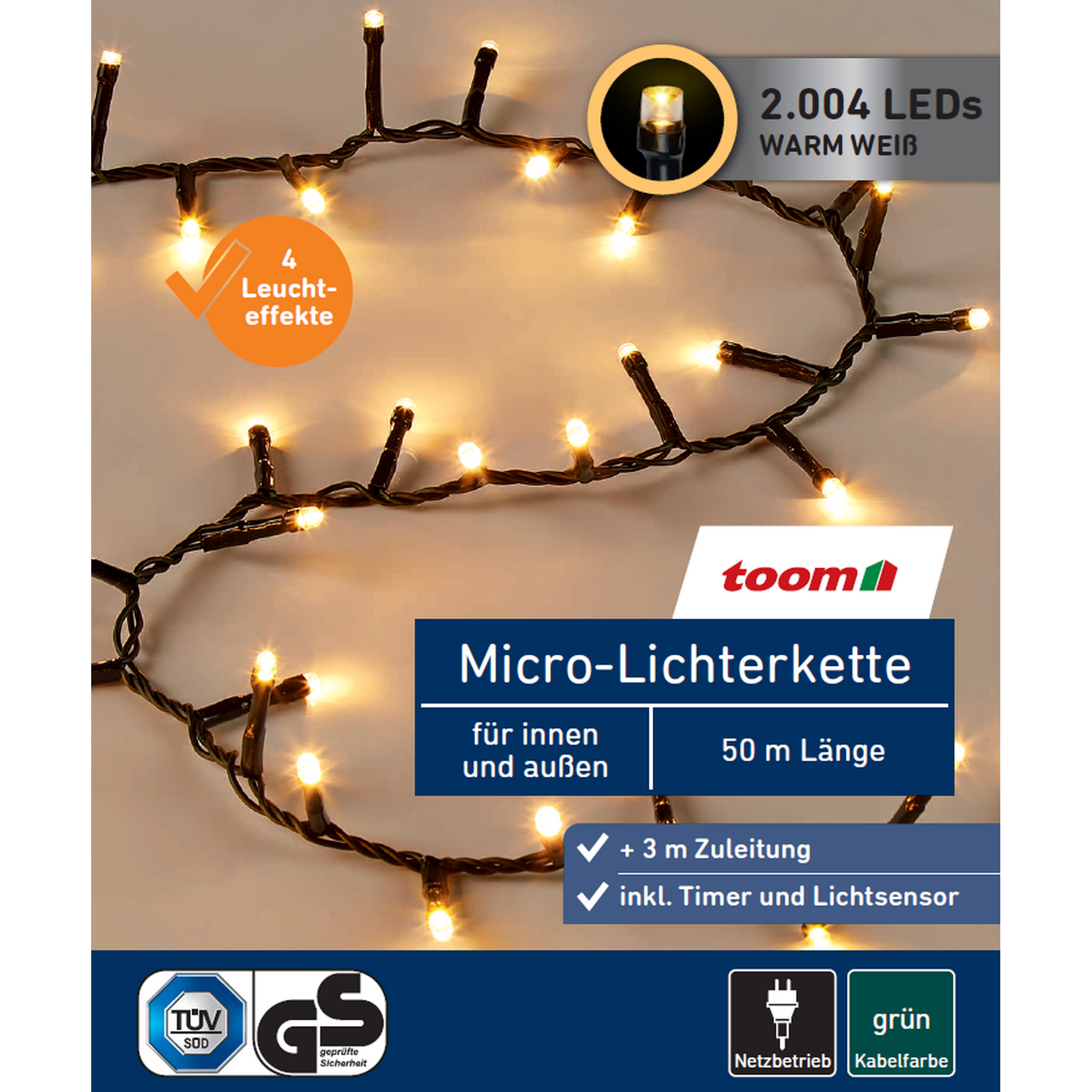 LED-Mini-Lichterkette 2004 LEDs warmweiß 5000 cm + product picture