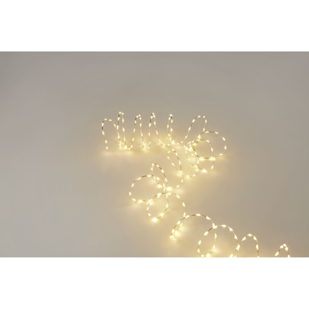 LED-Draht-Lichterkette 378 LEDs warmweiß 600 cm