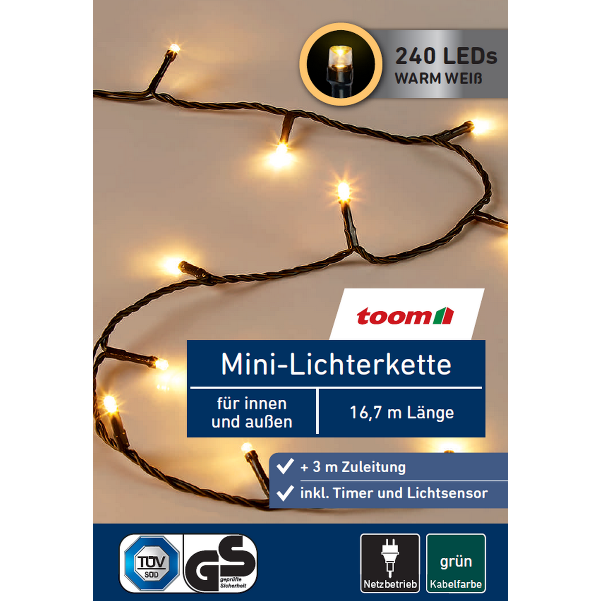 LED-Mini-Lichterkette 240 LEDs warmweiß 1670 cm + product picture