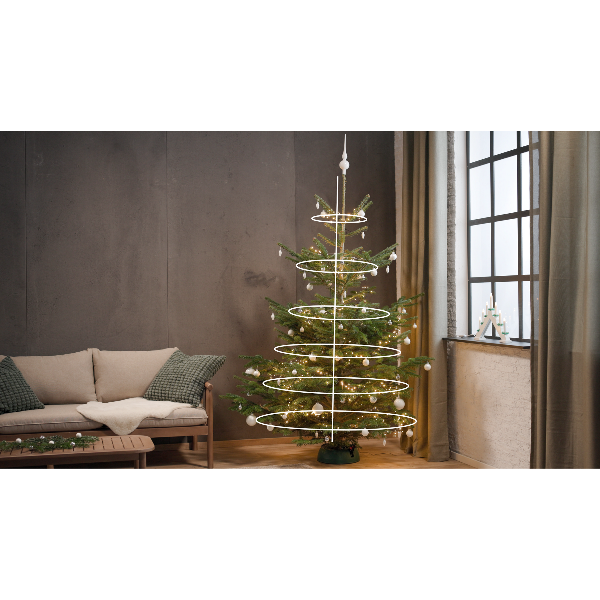 LED-Baummantel-Lichterkette 500 LEDs warmweiß 6 Stränge 150 cm