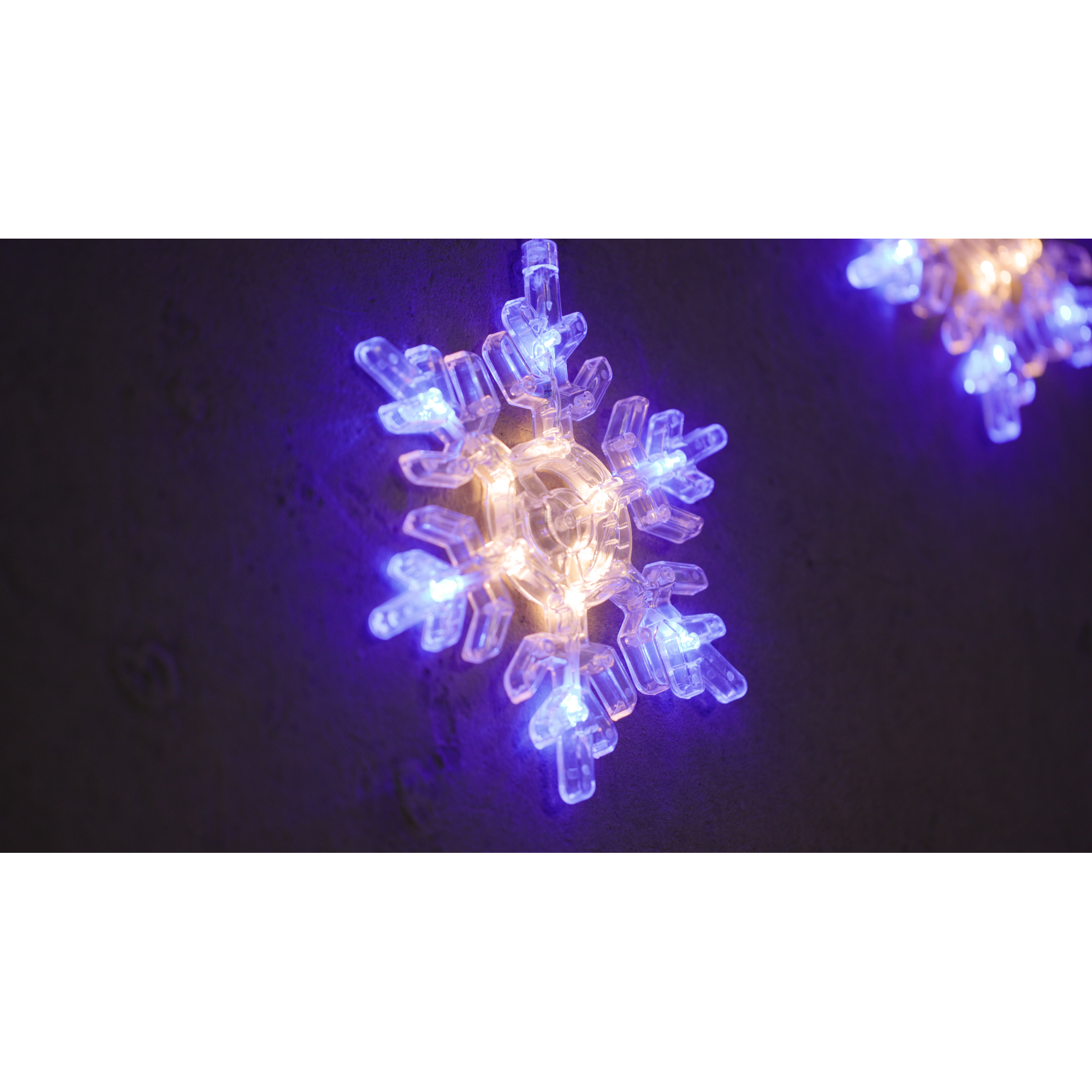 LED-Lichtervorhang 'Schneeflocke' 60 LEDs warmweiß/blau 120 cm