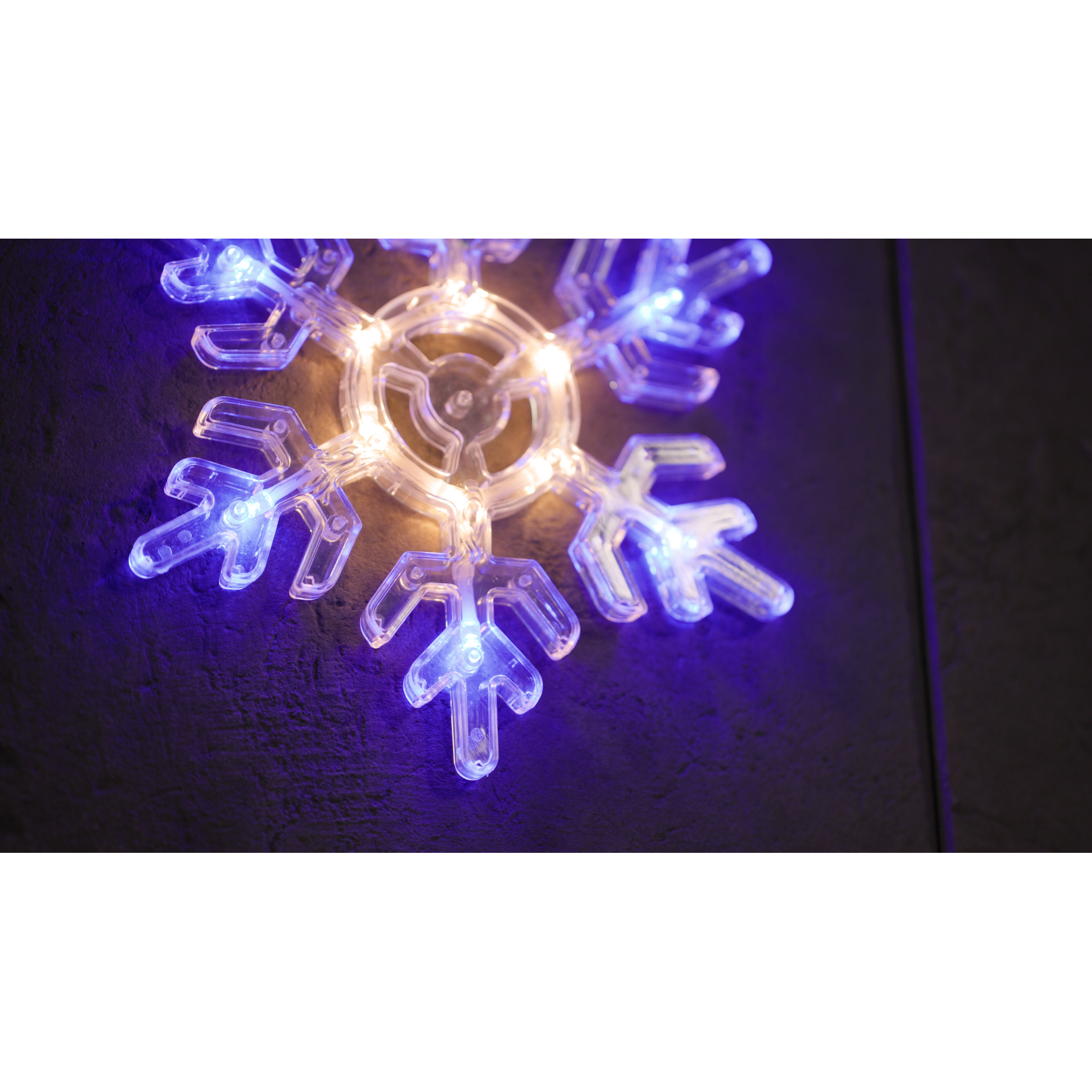 LED-Lichtervorhang 'Schneeflocke' 60 LEDs warmweiß/blau 120 cm