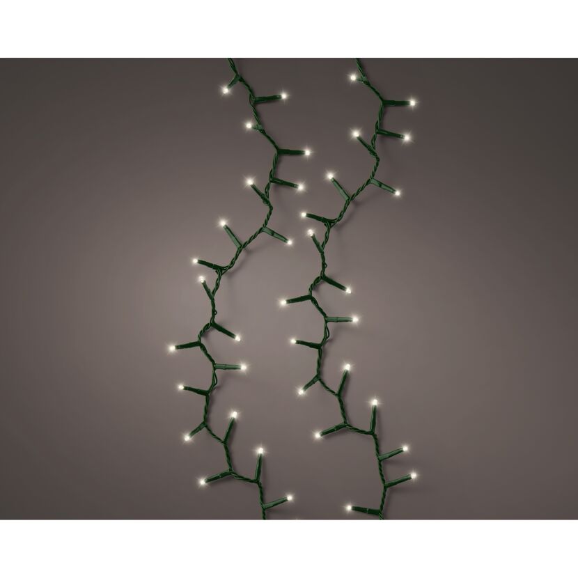 Warmweiße Micro-Lichterkette auf braunem Hintergrund
