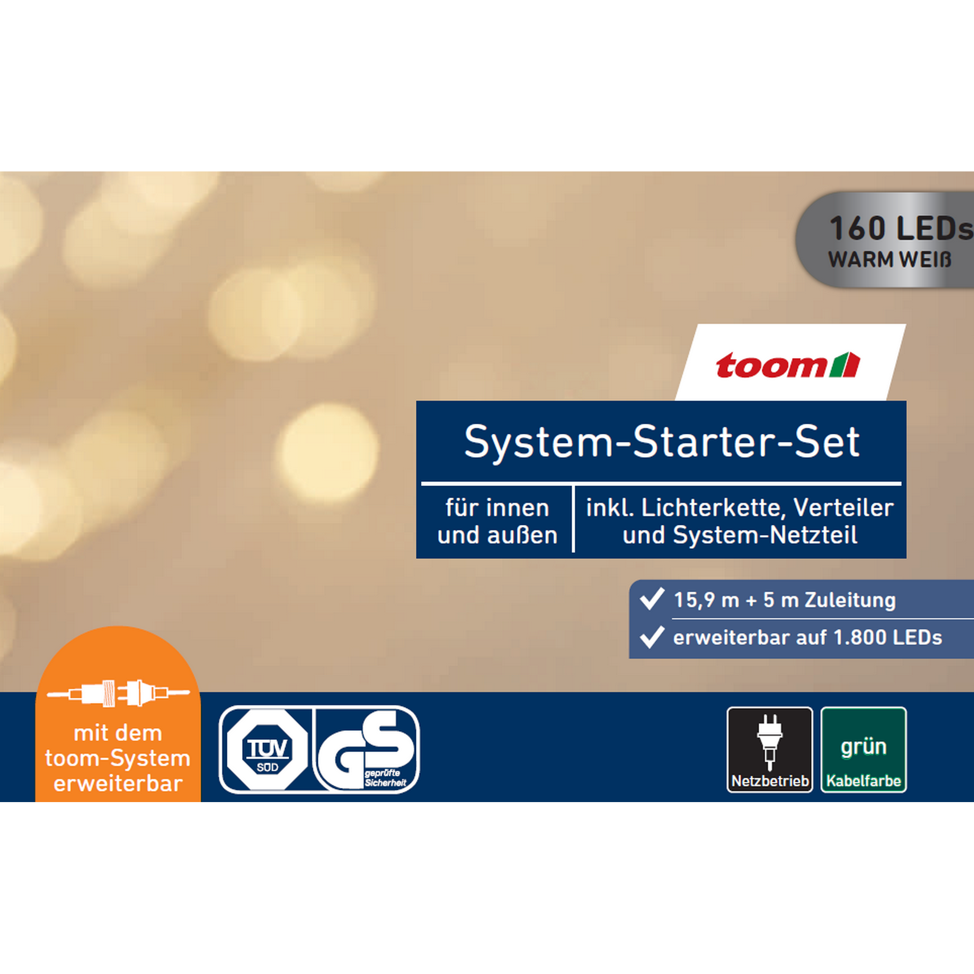 Starter-Set für toom-System 160 LEDs warmweiß 1590 cm + product picture