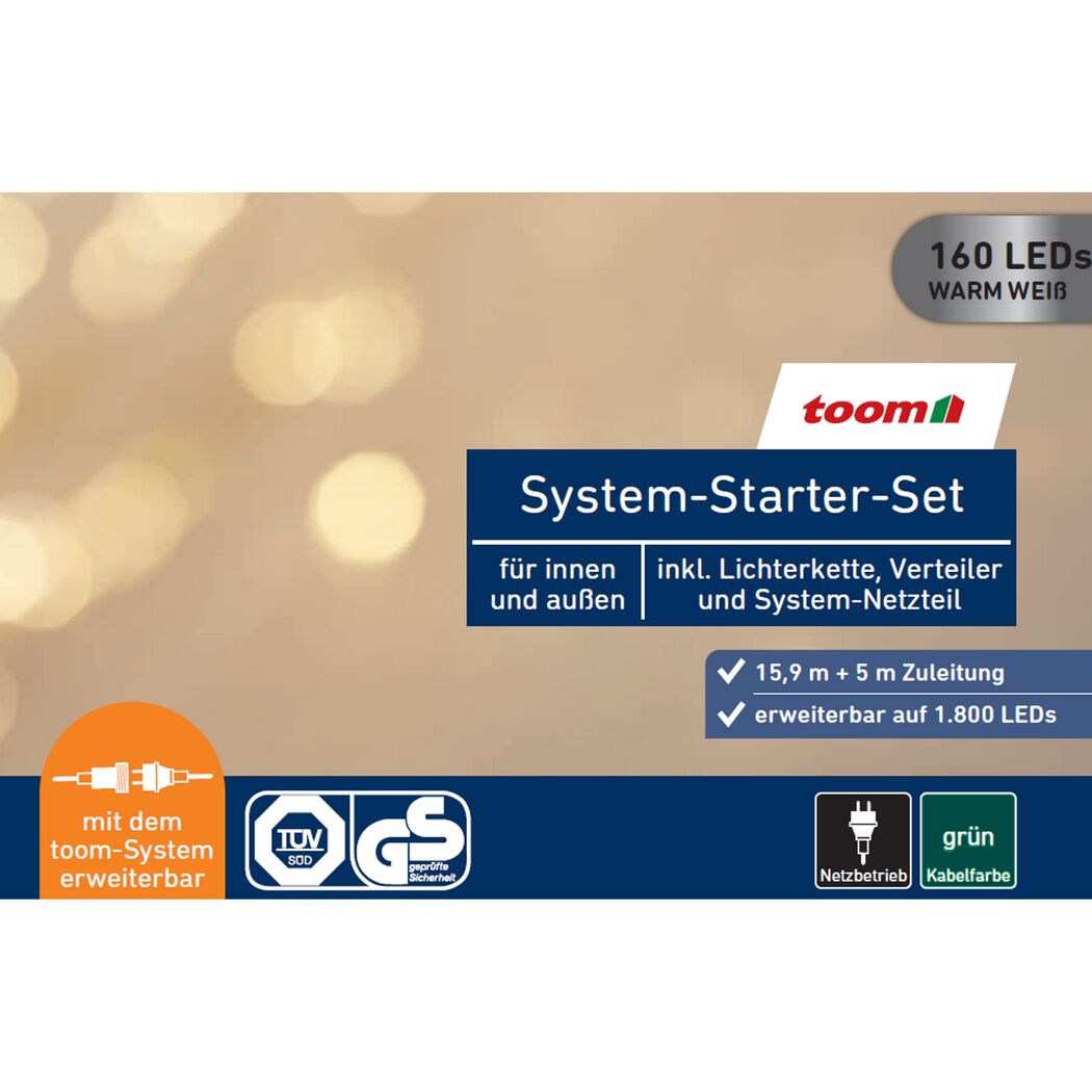 Starter-Set für toom-System 160 LEDs warmweiß 1590 cm