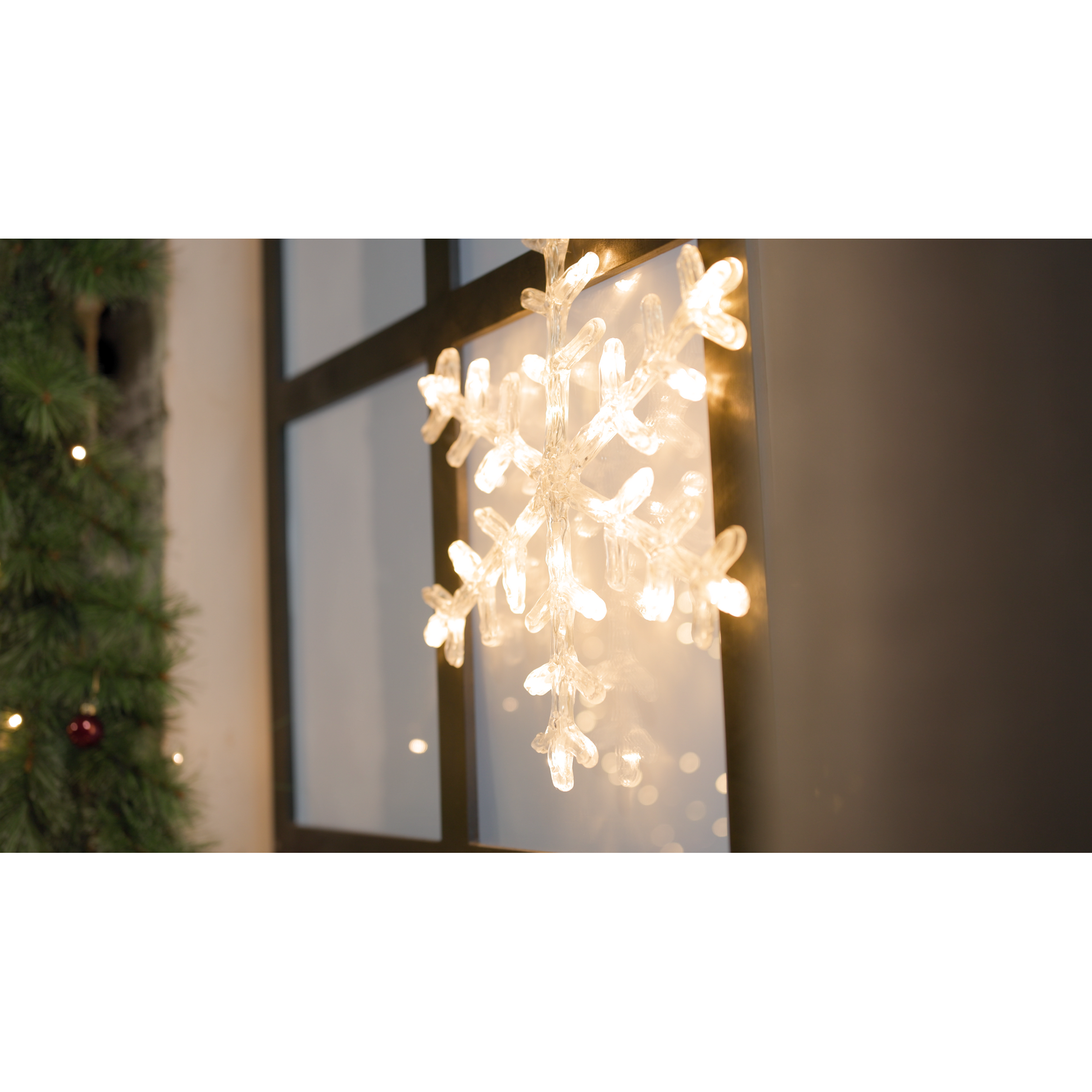 LED-Schneeflocke 24 LEDs warmweiß Ø 38 cm