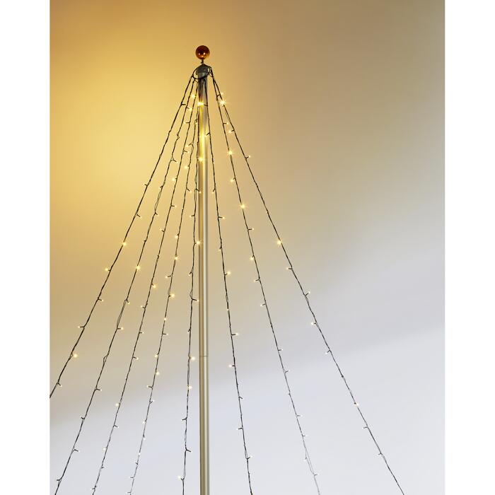 toom LEDFahnenmastLichterkette 400 LEDs warmweiß 8 Stränge 800 cm