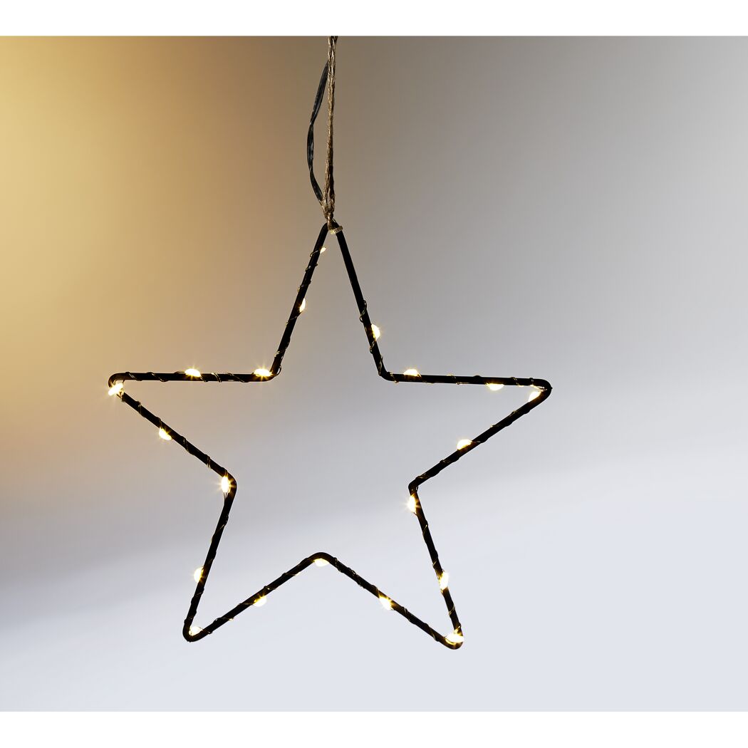 LED-Leuchtstern schwarz 20 LEDs warmweiß Ø 18 cm