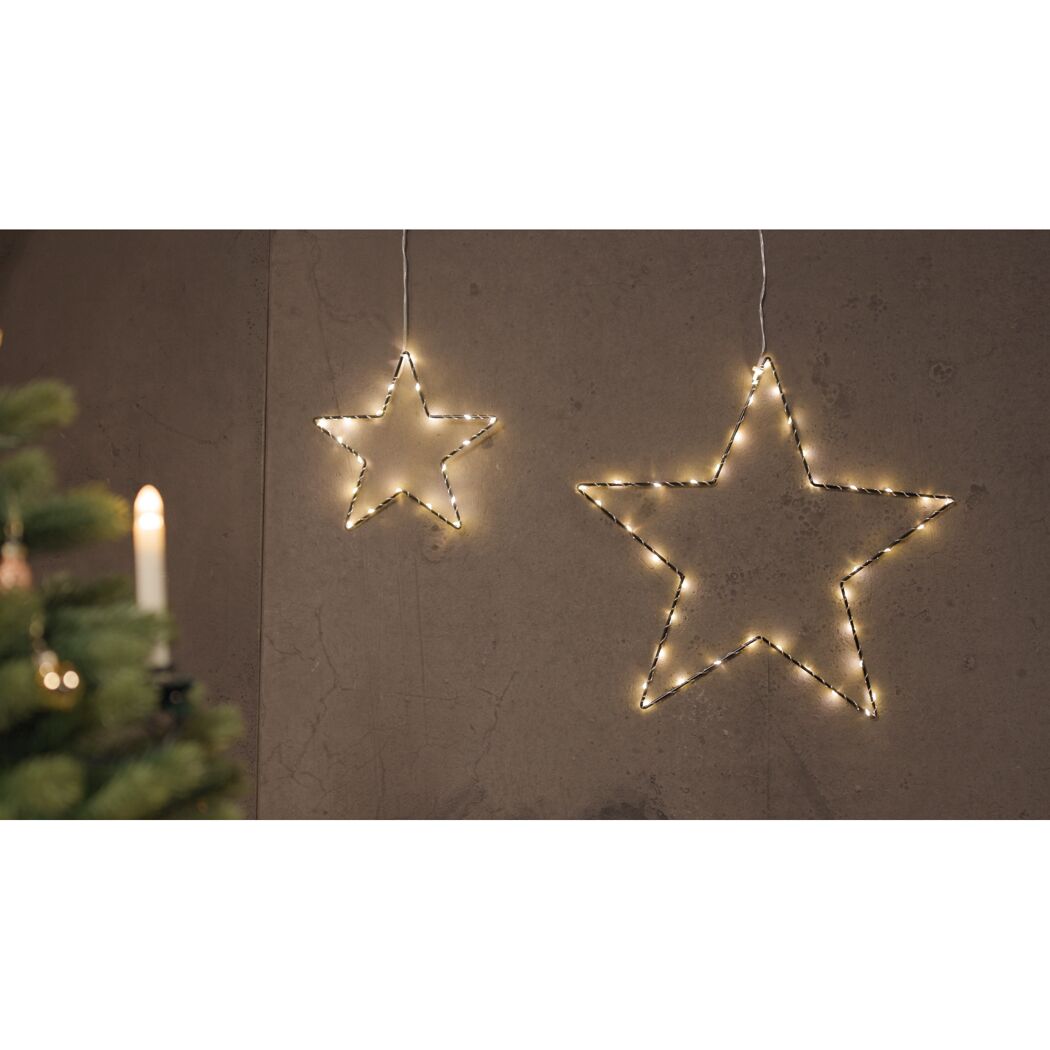 LED-Leuchtstern schwarz 40 LEDs warmweiß Ø 38 cm