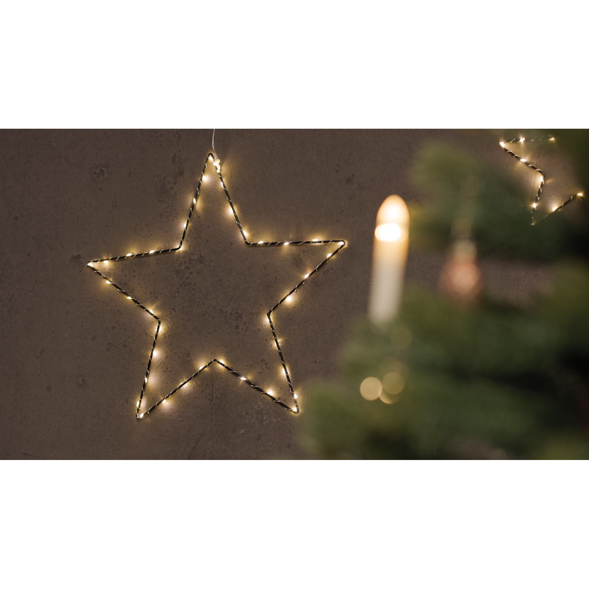 LED-Leuchtstern schwarz 40 LEDs warmweiß Ø 38 cm