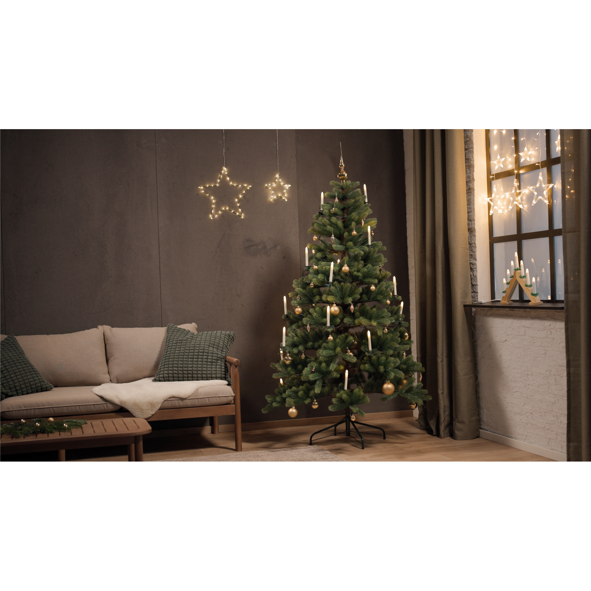 LED-Leuchtstern schwarz 40 LEDs warmweiß Ø 38 cm