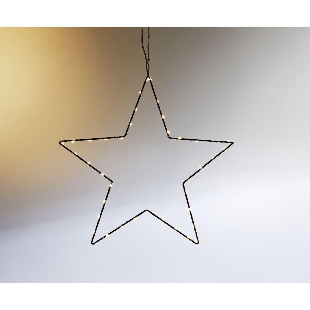 LED-Leuchtstern schwarz 40 LEDs warmweiß Ø 38 cm