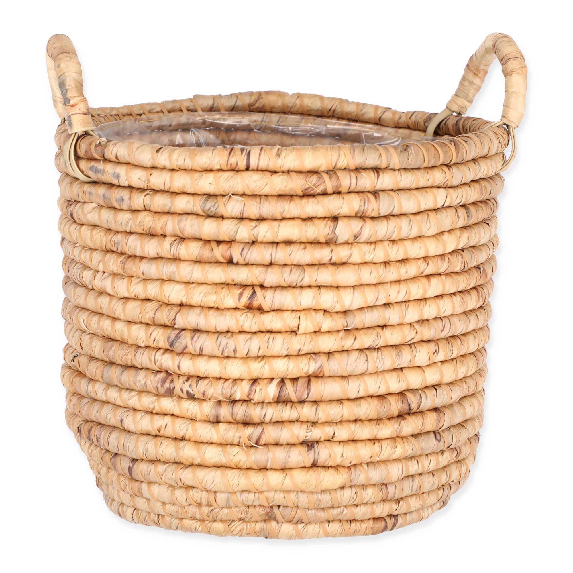 Übertopf aus Wasserhyazinthe mit zwei Henkeln