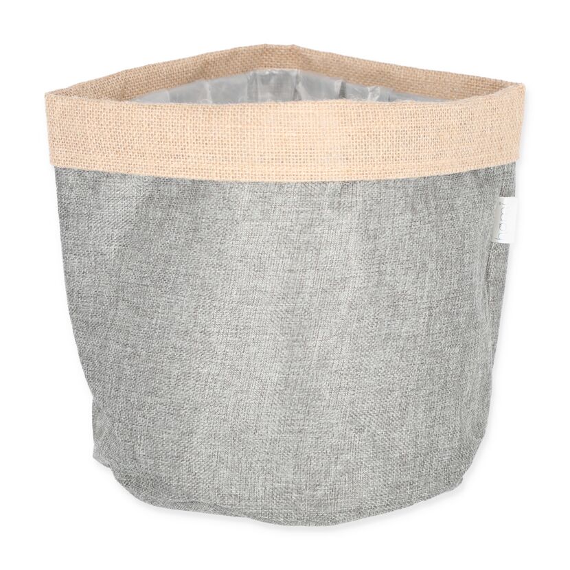 Grauer Jutekorb mit Jute-Krempe