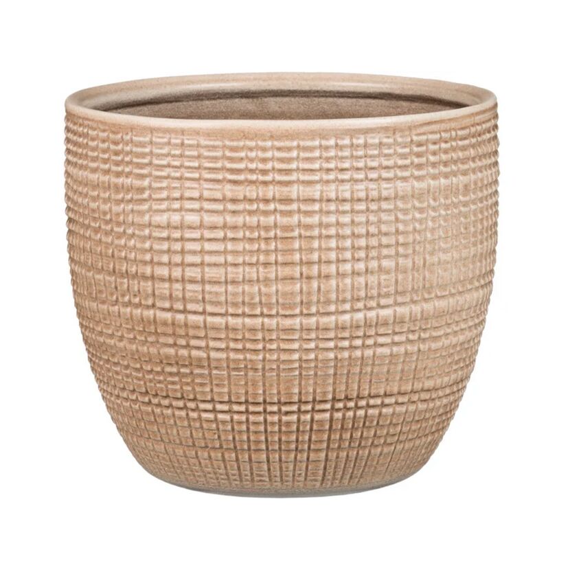 Übertopf 'Canela 866' Keramik beige Ø 21,5 x 19,3 cm