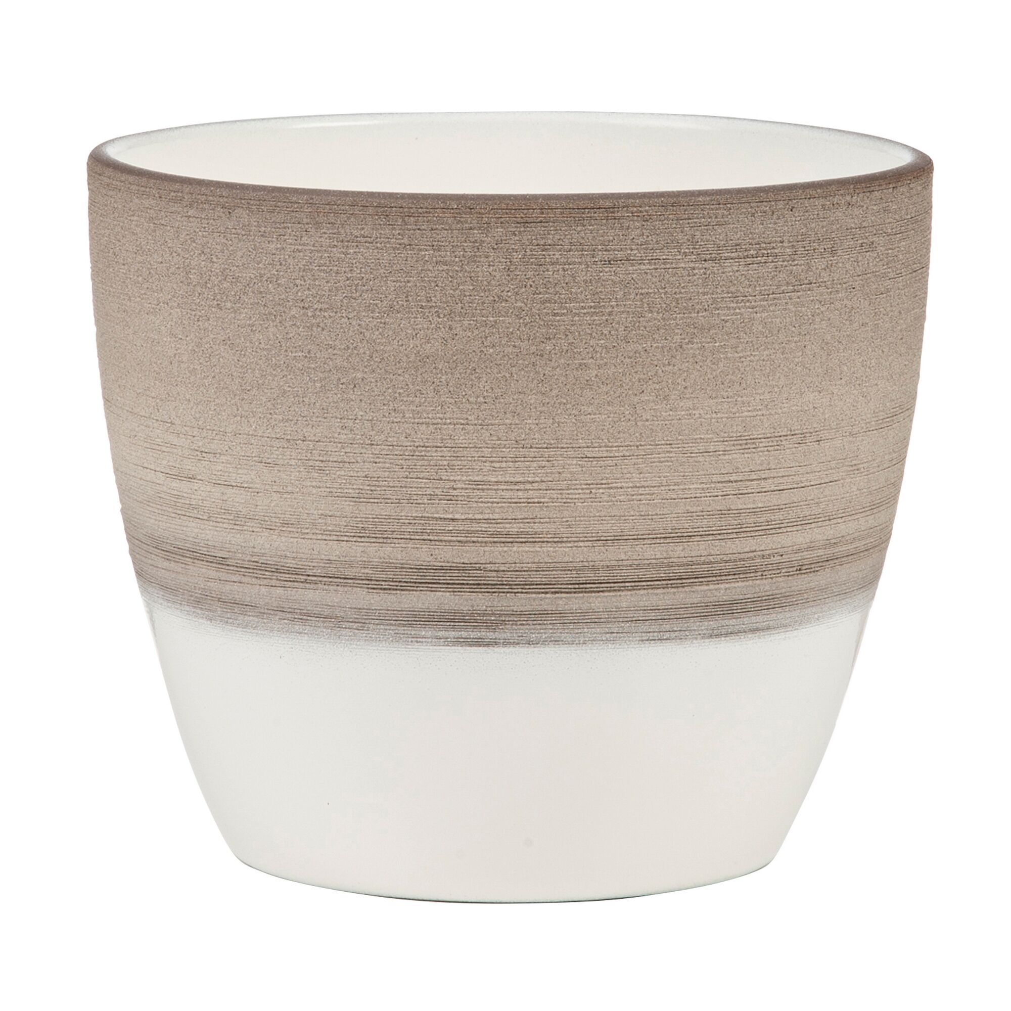 Übertopf Espresso 19 cm, cremefarben