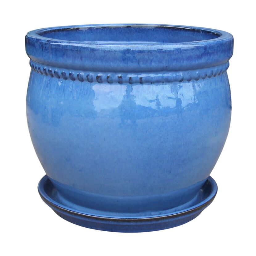 Pflanzgefäß 'Bari' blau Ø 38 x 32 cm