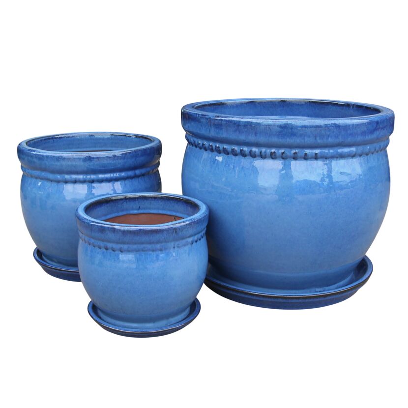 Pflanzgefäß 'Bari' blau Ø 38 x 32 cm