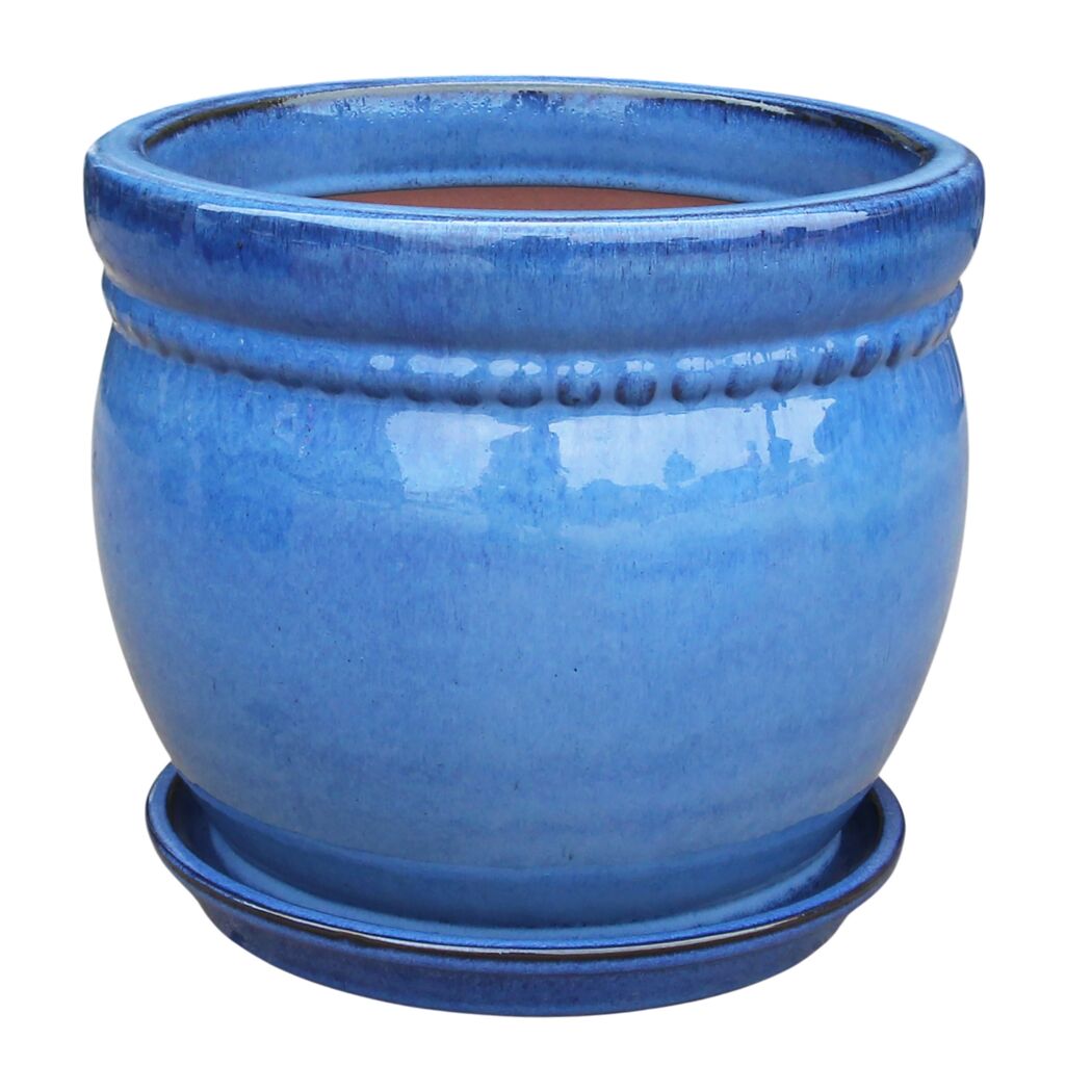 Pflanzgefäß 'Bari' blau Ø 29 x 24 cm