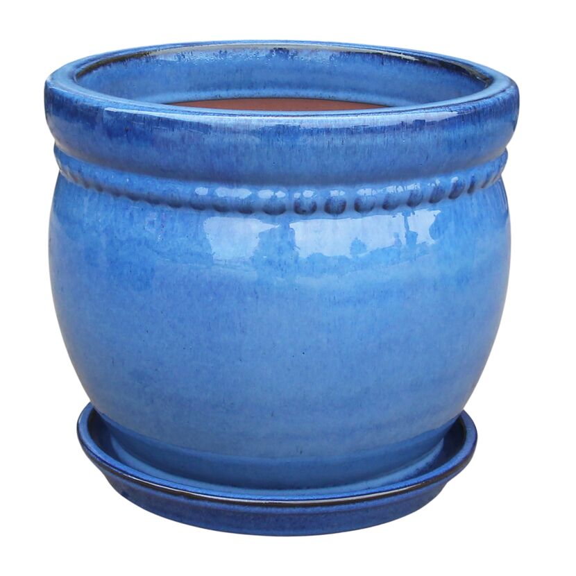 Pflanzgefäß 'Bari' blau Ø 29 x 24 cm