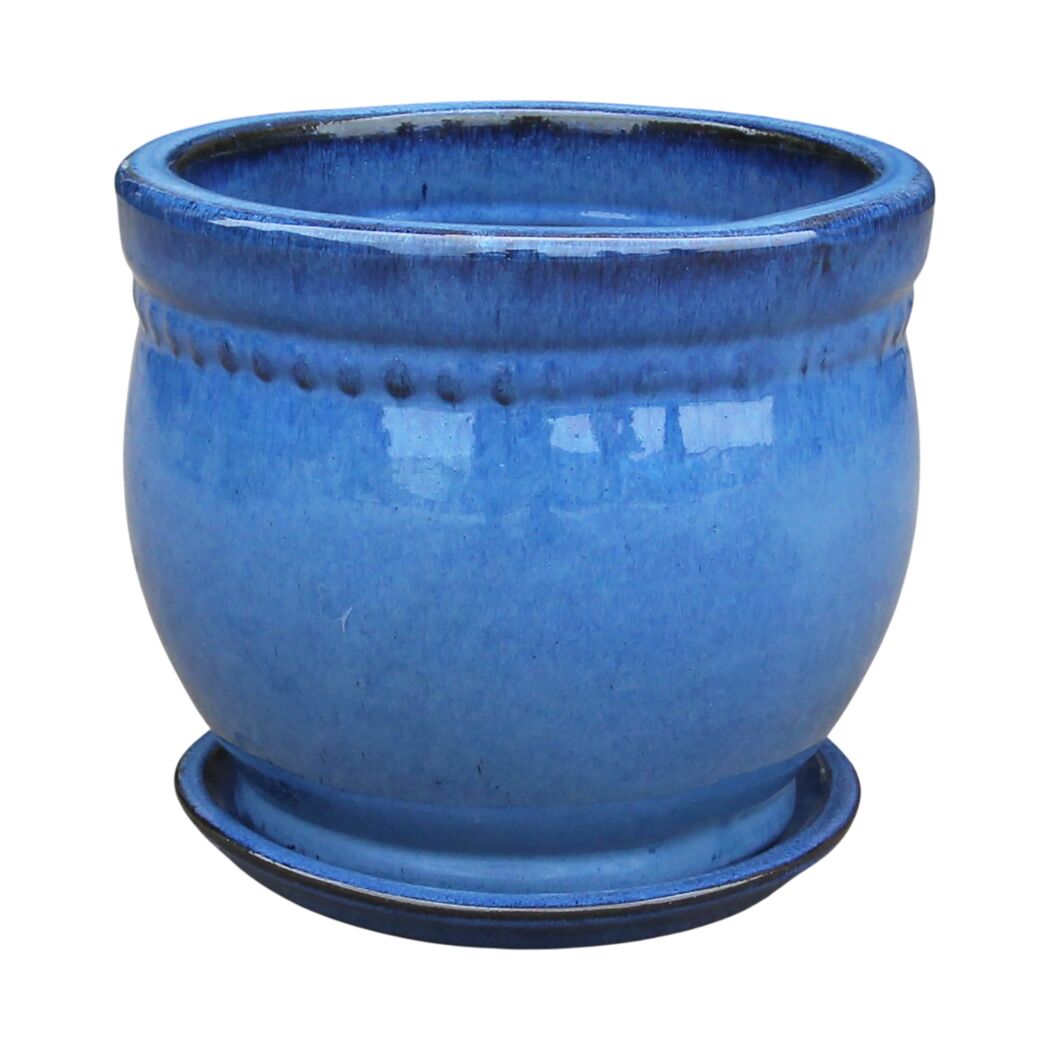 Pflanzgefäß 'Bari' blau Ø 21 x 18 cm