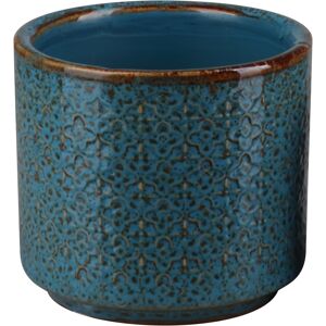 Übertopf Keramik blau/braun glasiert Ø 8,3 x 7,5 cm