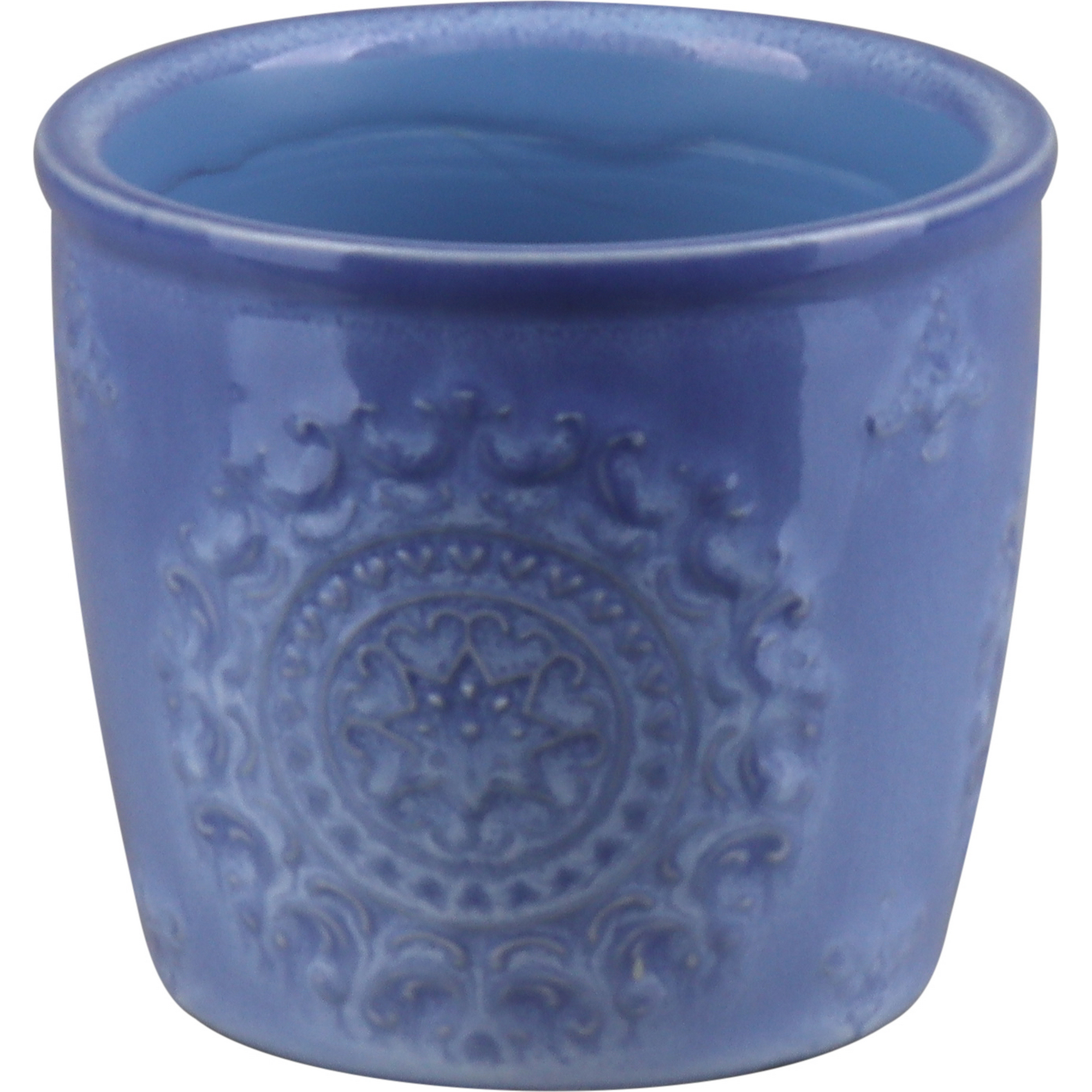 Übertopf Keramik blau glasiert Ø 8,3 x 7,5 cm + product picture