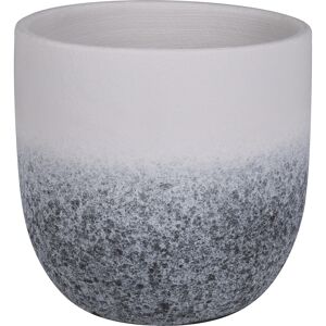 Übertopf 'Vulcano-Plain' Keramik dunkgelgrau/grau gesprüht rund Ø 15 x 14 cm