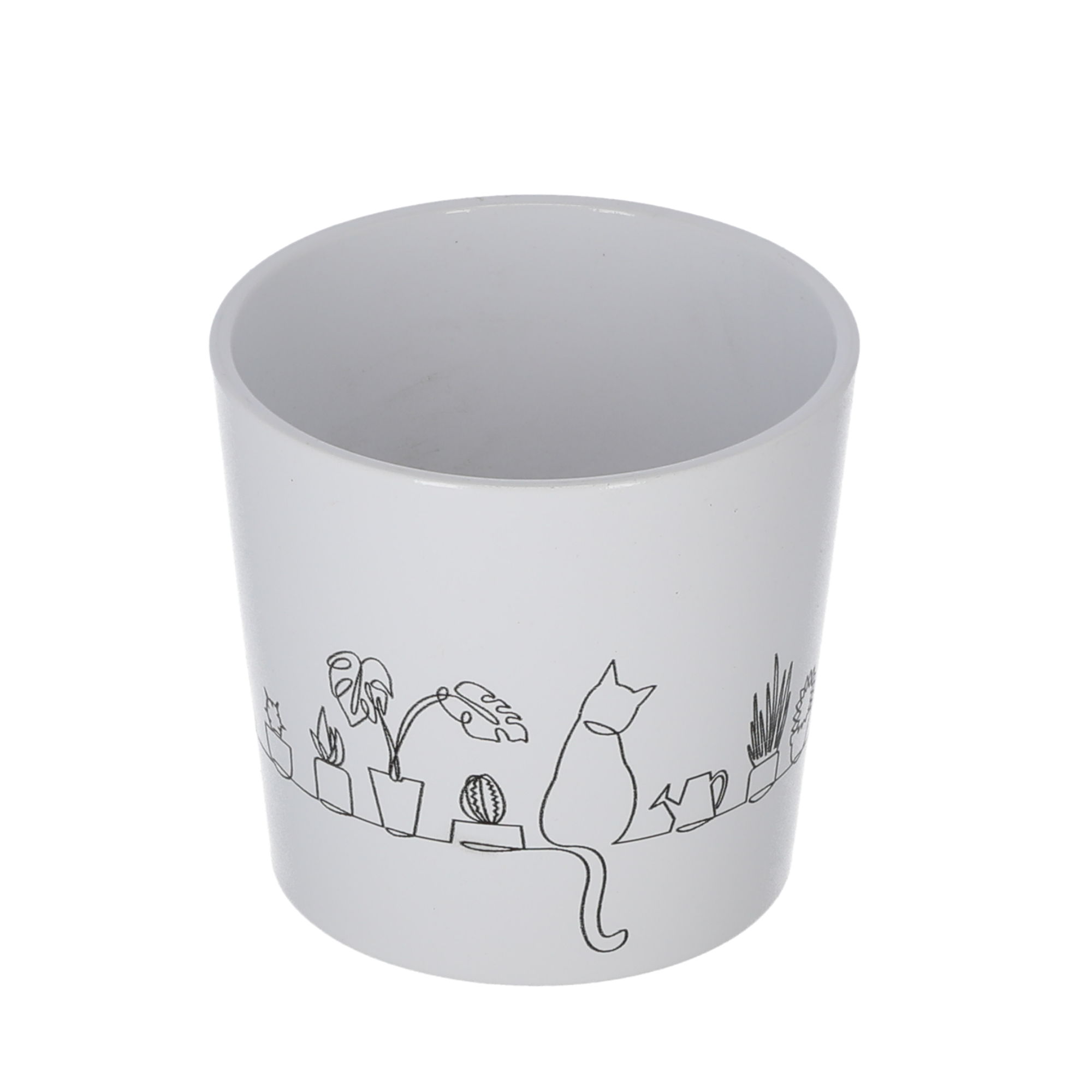 Übertopf 'Catview' weiß 13 x 12 cm