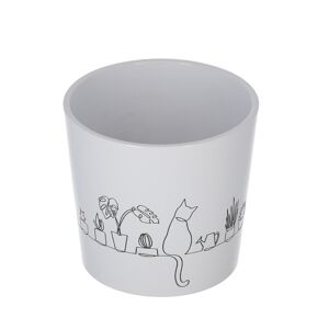 Übertopf 'Catview' weiß 13 x 12 cm