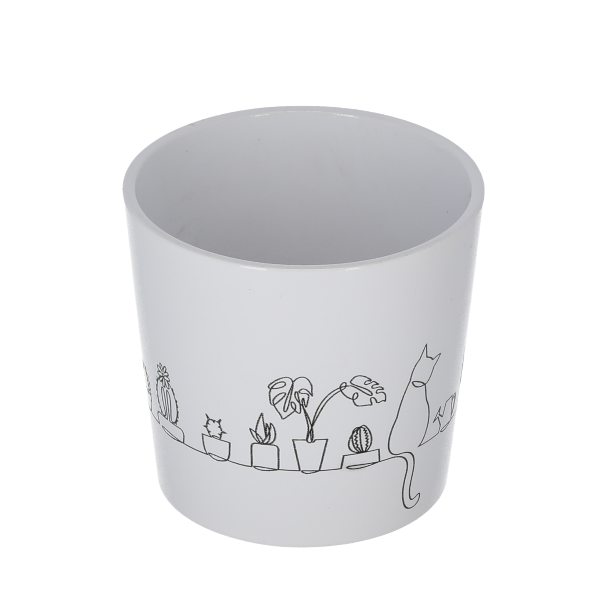 Übertopf 'Catview' weiß 13 x 12 cm