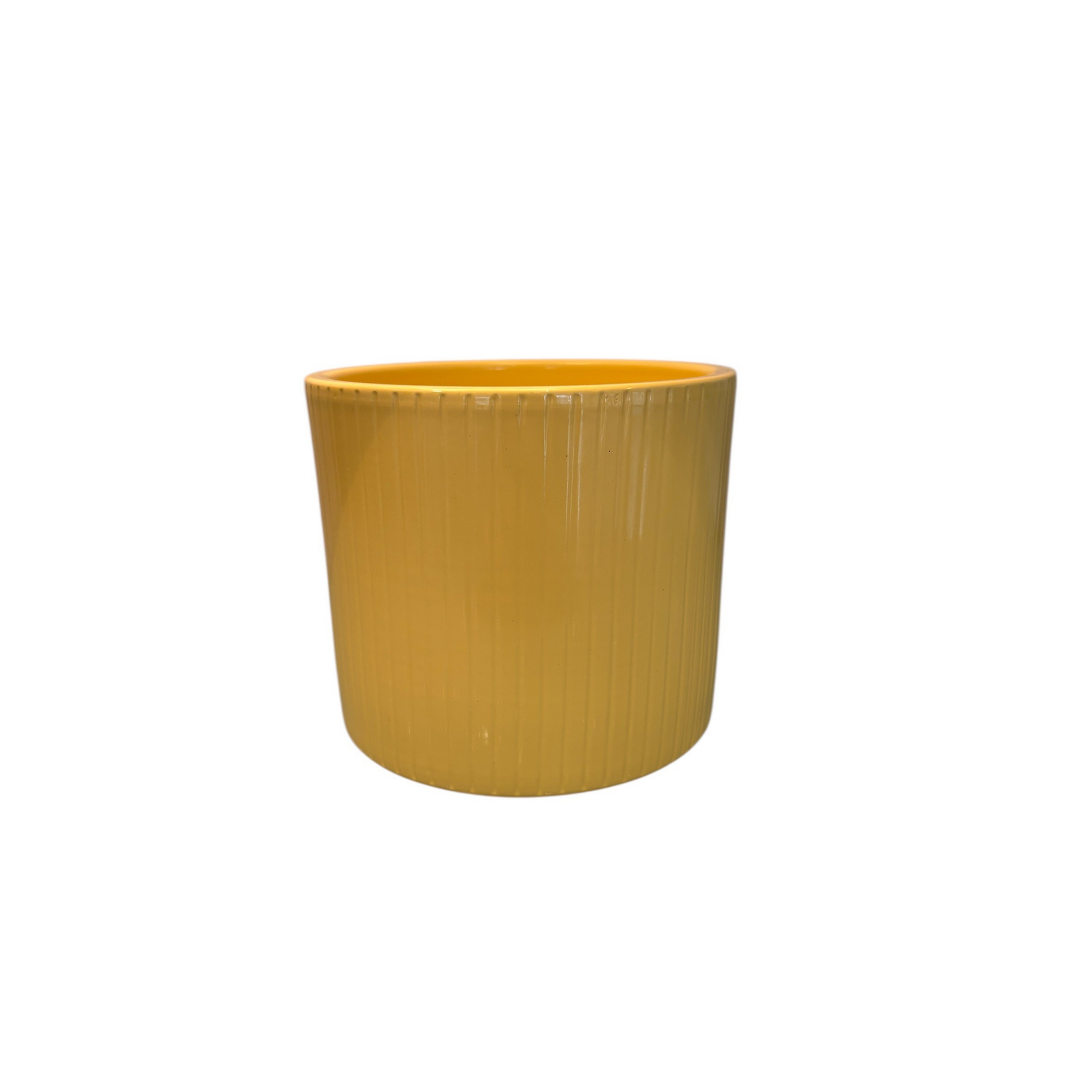 Primeltopf 'Streifen' Keramik gelb Ø 11,9 x 10 cm